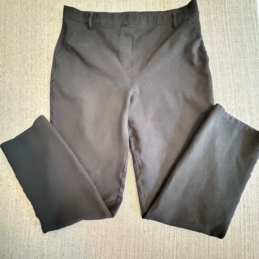 Quince Ultra-Stretch Ponte Straight Leg Pants Black Womens Large Office Wear